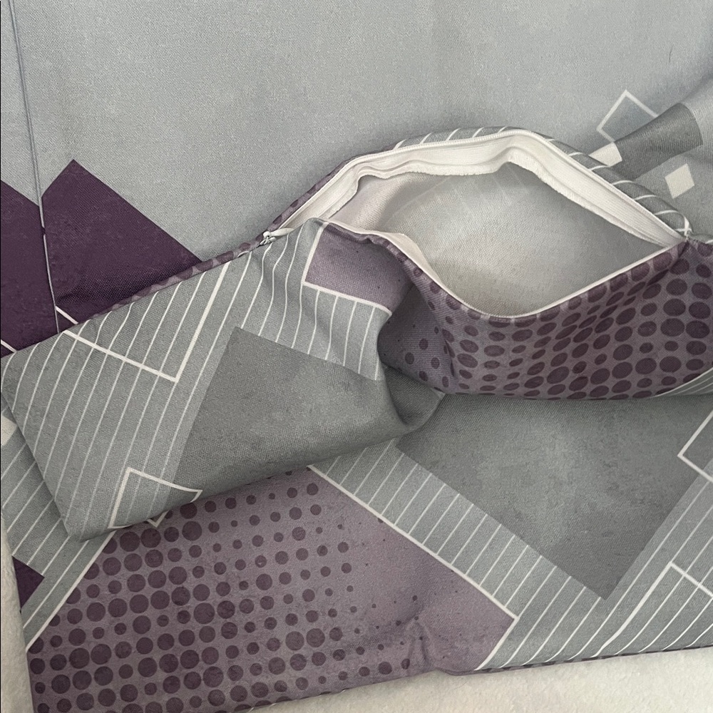 Gray/ Purple Pillow Covers Set 16”x16” - Picture 3 of 3